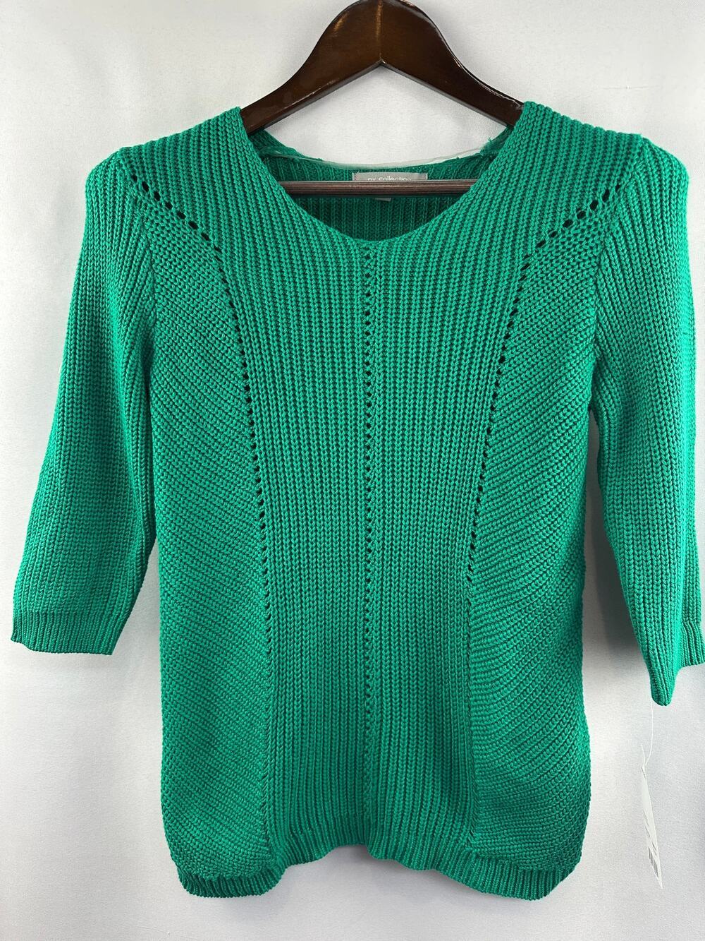 Women’s NY Collection Short Sleeve Sweater Green Size S